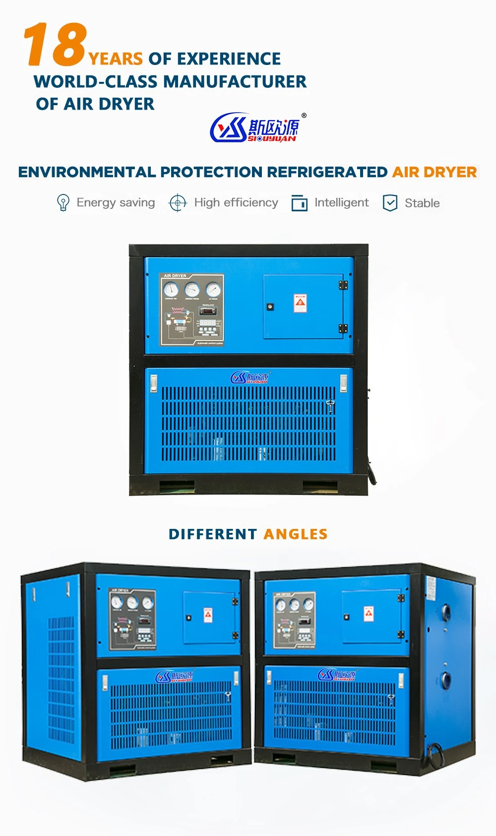 Energy Saving Refrigerated Compressed Air Dryer (27m3/min) 380V 50Hz Air Dryer for Compressor