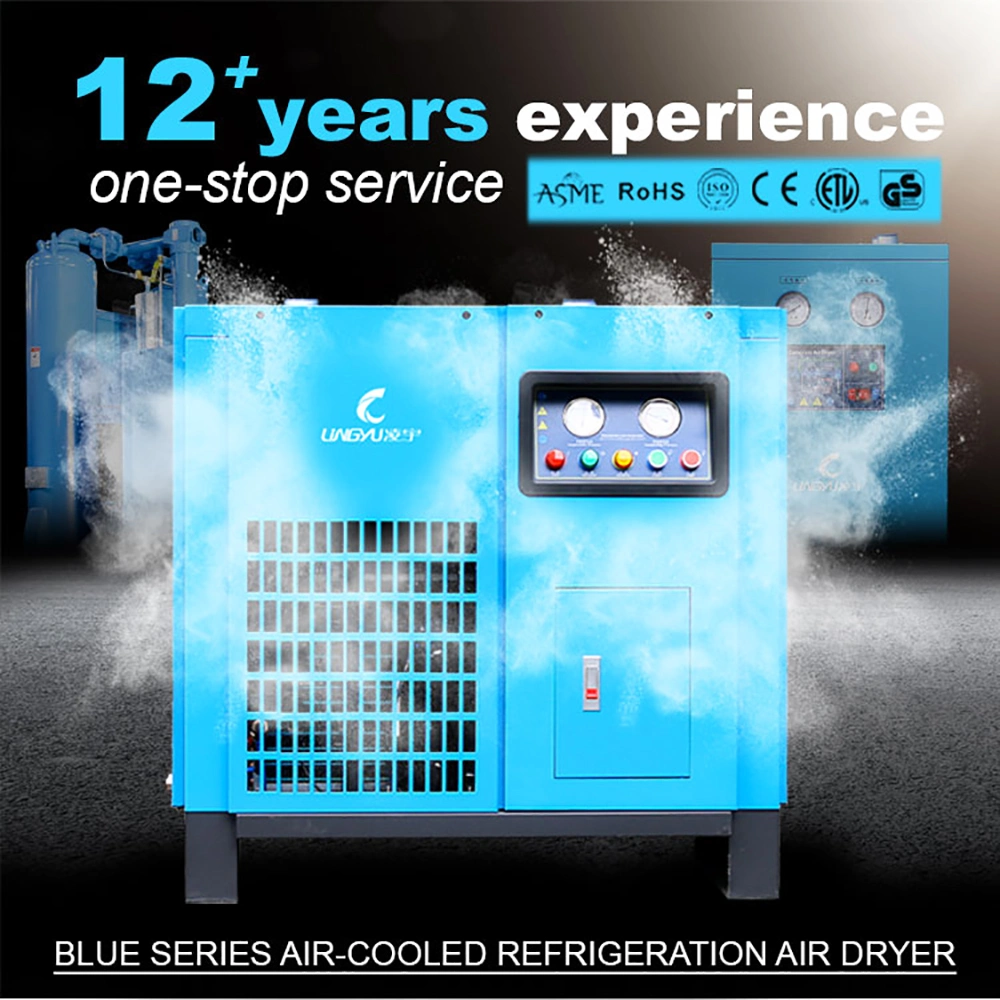 80c High Inlet Temperature Air Compressor Refrigeration Dryer Manufacturer R410A Refrigerated Compressed Air Dryer